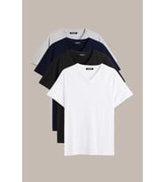 Erkek Çok Renkli T- Shirt Regular Fit Rahat Kesim V Yaka 4'lü Basic Tişört Paketi CMREOV36-4