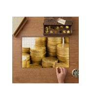 Para Yığını Tasarımı 240 parça Ahşap Puzzle Ahşap Kutuda MP00286