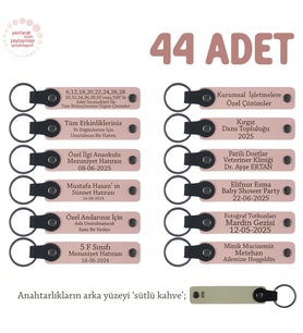 Yeni Ürün Lansmanında Dağıtılacak, 44'lü Set, Yazılı Promosyon Anahtarlık, Pudra & Sütlü Kahve