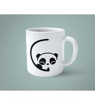 C Harfi Panda Alfabe Baskılı Kupa Bardak