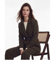 LCW Modest Kahverengi Beli Kemerli Kadın Blazer Ceket