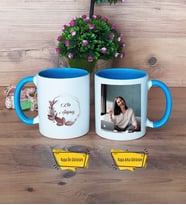 Doğum Günü Hediyesi İsme Özel Kupa Bardak Mavi Fotoğraflı