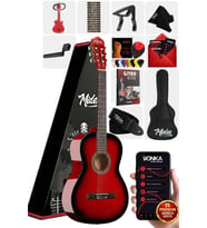 Midex CG-36RD Kaliteli 36 İnç 3/4 Juniur Çocuk Gitarı 8-12 Yaş Arası (Çanta Askı Capo Nota Sticker Pena Metod)