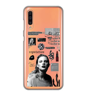 Samsung Galaxy A30S/A50/A50S Uyumlu Taylor Swift Desenli Şeffaf Telefon Kılıfı
