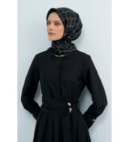 Armine Saf İpek Sura Eşarp-2026 İlkbahar-Yaz- 953800D (Siyah)