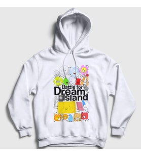 Presmono Unisex Beyaz Bfdi Battle For Dream Island Kapüşonlu Sweatshirt 531780tt (Beyaz)