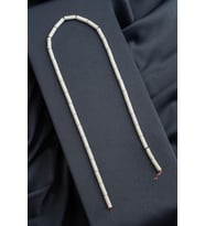 Hematit Doğal Taş Mat Beyaz Silindir Kesim 4x13mm Dizi [AA]