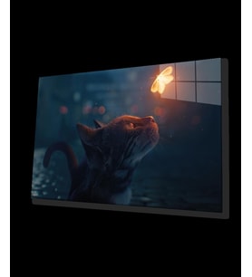 Kedi ve Kelebek Soyut Cam Tablo, Ev ve Ofis Duvar Dekoru, Hediyelik Büyük Temperli 4 mm Cam Tablo