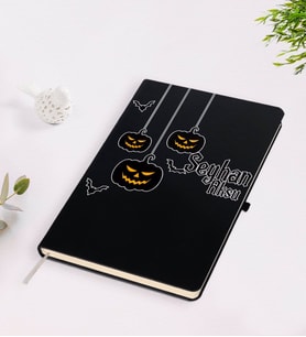 BK Gift Kişiye Özel Happy Halloween Tasarımlı Siyah Defter-9