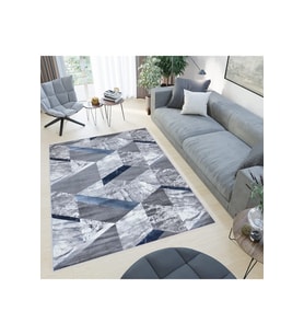 Rovigo Home Dijital Baskı Yıkanabilir Kaymaz Taban Salon Halısı RVG0426 (Mavi)
