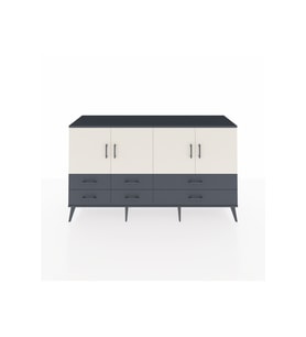 Kronos Konsol 6 Raflı 6 Çekmeceli 4 Kapaklı 176x59x99 Antrasit-Aytaşı/Antrasit