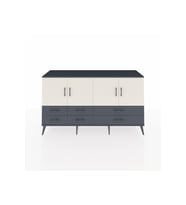 Kronos Konsol 6 Raflı 6 Çekmeceli 4 Kapaklı 176x59x99 Antrasit-Aytaşı/Antrasit