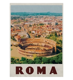 Roma Seyahat Posteri Italia Retro Seyahat Italya Kolezyum Tablo Ahşap Poster Dekoratif