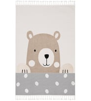 Koza Halı Sparkle Krem Kahverengi Sevimli Ayıcık Figürlü Hayvan Figürlü Çocuk Odası Halısı 133x190 33450A