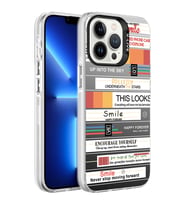 Apple iPhone 13 Pro Kılıf Desenli Zore Silver Sert Kılıf Mottolar