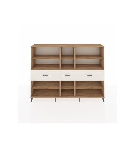 Hyperion Dolap 9 Raflı 3 Çekmeceli  220x44x163 Çam-Çam/Aytaşı