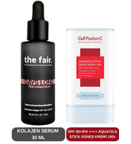 the fair. Yaşlanma Karşıtı Kolajen Serum Ve Aquatica Stick Güneş Kremi Set