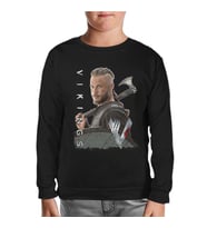 Vikings - Ragnar Axe Siyah Çocuk Sweatshirt