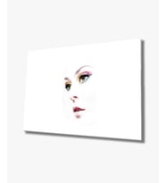 Kadınlar Sade Yüz Cam Tablo 4mm Dayanıklı Temperli Cam, Women Plain Face Glass Wall Art