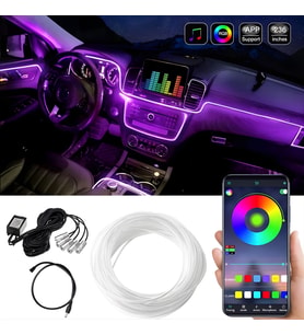Araç İçi App Kontrollü RGB Atmosfer Ambiyans Led Neon Lamba 5 Parça 6 Metre