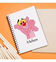 Pembe Panter Tasarımlı Defter Kişiye Özel