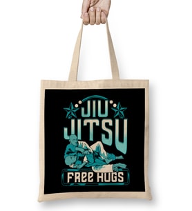 Funny Jiu Jitsu Free Hugs Pun BJJ Martial Arts Bez Çanta Uzun Saplı