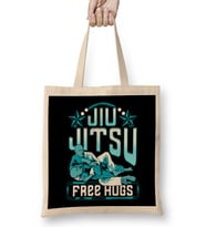 Funny Jiu Jitsu Free Hugs Pun BJJ Martial Arts Bez Çanta Uzun Saplı