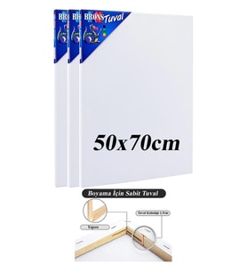 Tuval 50x70 3 Adet Brons Gerdirme Apartlı Arkadan Zımbalı 50*70 Tual Akrilik Boya Yağlı Boya
