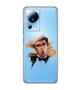 Xiaomi Mi 13 Lite Uyumlu Tony Montana Scarface Desenli Şeffaf Telefon Kılıfı