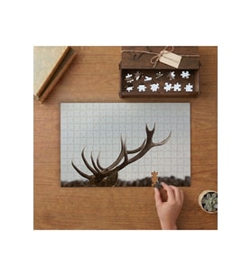 Geyik Boynuzları Tasarımı 240 parça Ahşap Puzzle Ahşap Kutuda MP04627