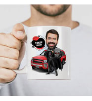 Kişiye Özel Uzaylı Kostümlü Erkek Karikatürlü Kupa Bardak