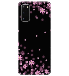 Samsung A02S A03S A10 A12 A13 A21S A22 Kılıf Desenli Silikon Black flowers 1391