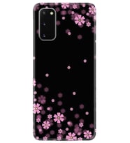 Samsung A02S A03S A10 A12 A13 A21S A22 Kılıf Desenli Silikon Black flowers 1391