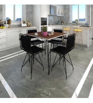 Knsz masa sandalye takımı hem75mazlum cvzsyh 080*080 klçsm 4 sandalye syhsyh kolçaklı sırt minderli