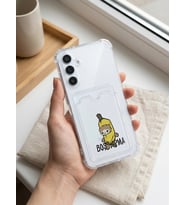 Samsung Galaxy A56 Boş Yapma Muz Detaylı Kart Bölmeli Şeffaf Telefon Kılıfı - SSSSSS9157-599