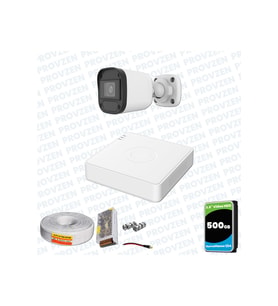 Provzen Hikvision Unv 1'li Full HD Güvenlik Kamerası Set Gece Görüş, Mikrofon, Olay Anında Bildirim