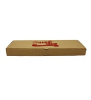 Baskılı E Dalga Dikdörtgen Kıymalı Peynirli Pide Kutusu Kraft Karton - 13.5x43x4 Cm. - 100 Adet (Kahverengi)