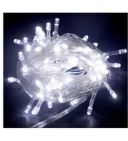 10m 100 Led Boncuk Lamba Beyaz Işık Şeffaf Kablo