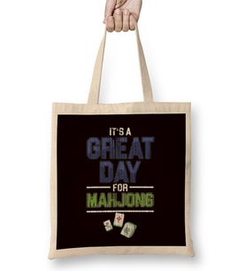 Great Day For Mahjong Player Chinese Board Game Solitaire Bez Çanta Uzun Saplı