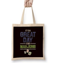 Great Day For Mahjong Player Chinese Board Game Solitaire Bez Çanta Uzun Saplı