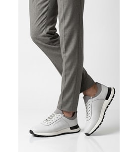 Voyager Erkek Lacivert Hakiki Deri Casual Ayakkabı Bağcıklı Rahat Konfor Tabanlı Sneaker M294 M