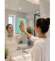 Mikrofiber Cam Bezi Çizmeden Temizlik Sağlayan Yüksek Su Emici Cam Silme Bezi 40x60 cm
