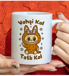BK Gift Sevimli Canavar Tasarımlı Beyaz Kupa Bardak-5, Arkadaşa Hediye, Sevgiliye Hediye, Doğum Günü Hediyesi