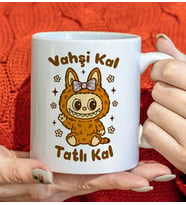BK Gift Sevimli Canavar Tasarımlı Beyaz Kupa Bardak-5, Arkadaşa Hediye, Sevgiliye Hediye, Doğum Günü Hediyesi