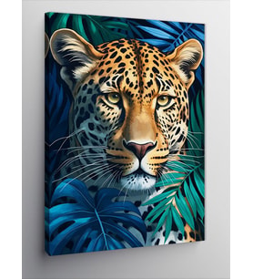 Kanvas Tablo Tropikal Leopar