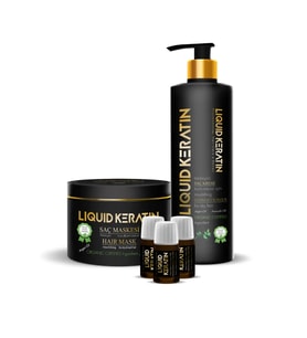 Liquid Keratin Yıpranmış Saçlara Bakım Onarıcı Full Set (Kremli)