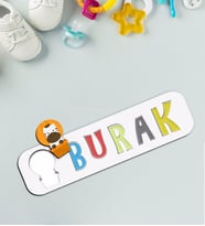 BK Toys Çocuklara Özel İsimli Figürlü Ahşap Eğitici Yapboz Puzzle-6