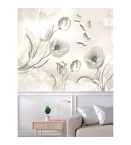 Dreamwall 3D Güller Desenli Silinebilir Sağlıklı Tekstil Duvar Kağıdı (Çok Renkli)