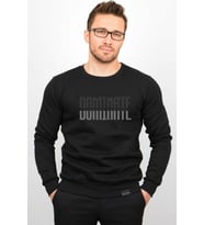 Üç Iplik Şardonlu Baskılı Kapüşonlu Sweatshirt M3 Edw213 (Siyah)