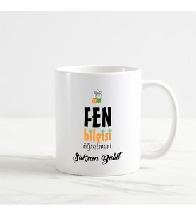 Kişiye Özel Fen Bilgisi Öğretmeni Beyaz Kupa Bardak (1. Tasarım)